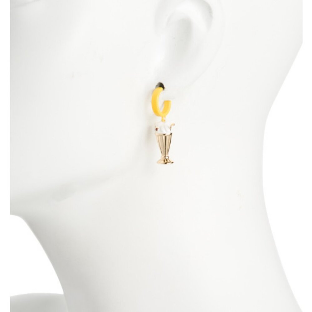 Coach $85 RETAIL MODEL Milkshake Huggie Enamel Earrings WITH POUCH - Picture 2 of 4